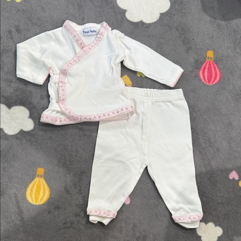 Angel Dear White and Pink Baby Set